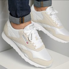 Men's Reebok Classic Leather Nylon Trainers White RRP £75