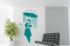 Banksy Girl With Umbrella Street Art Wall Sticker Decal Decoration 60cm x 100cm 
