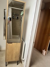 Tall Mirrored Medicine Freestanding Cabinet with 2 Doors