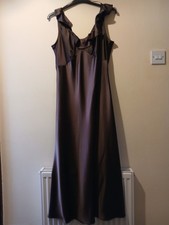 George slinky silky brown bias cut dress 16-18