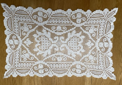 Handmade ivory crochet lace - ivory,