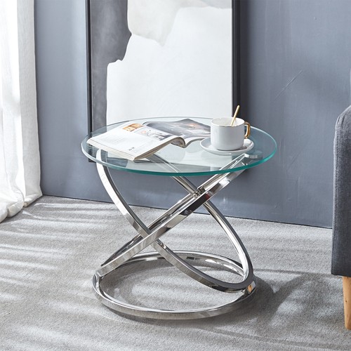 52cm round glass coffee table - round,