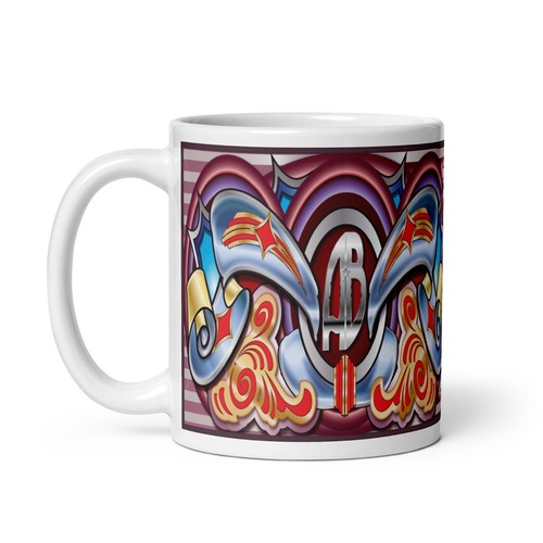 Monogram mug fairground art - monogram,