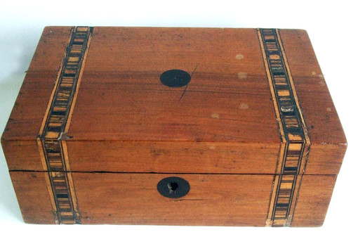 Antique walnut jewellery box - antique,