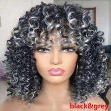 Synthetic Hair Afro Kinky Curly Short Wig Synthetic Wigs Full Wig With Bangs