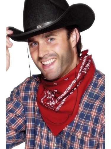 Unisex red cowboy bandana - unisex,