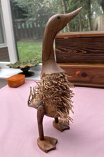 Decorative Wooden Duck Bamboo Burl Wood Ducks Figurine Animal Decoration Garden