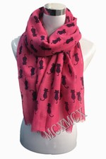 Women Ladies Fashion Long Dancing Cute Cat Print Pattern  Scarf Stole 