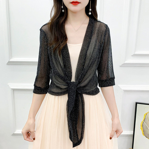 Women shiny mesh cardigan - women,