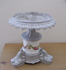 LOVELY VINTAGE CERAMIC & METAL PLANT STAND R & F