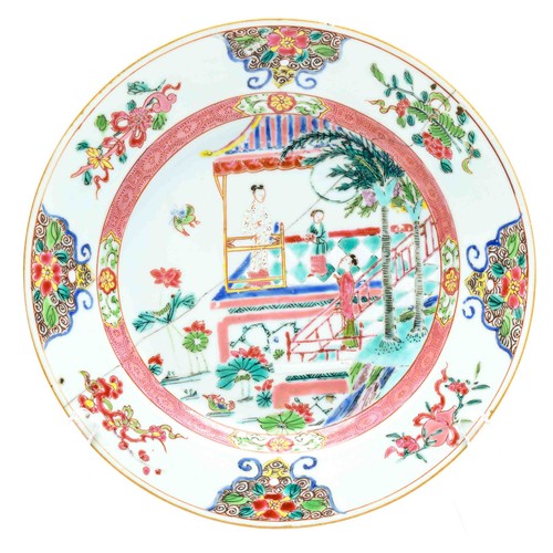 Chinese porcelain plate rose - chinese,