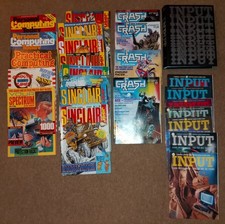 25 vintage computer magazines Sinclair Crash Input and folder colection 80s