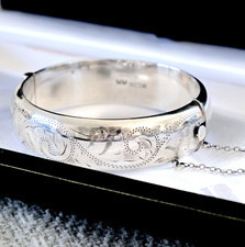Large Vintage Silver Bangle