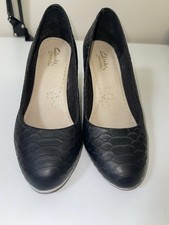 Clarks black textured - clarks, wedge