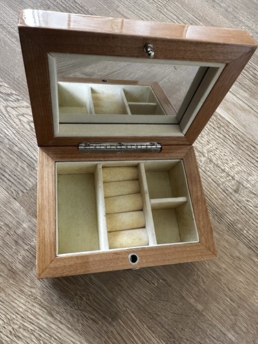 Wooden jewellery box mirror - box, w.