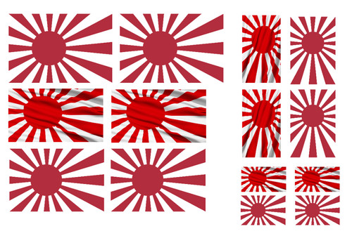 Japanese flags 100 - %, on