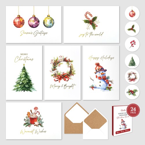 Pack gold foiled 6x4in - 24,