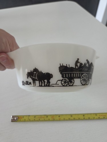 White pyrex with black - with, harvest