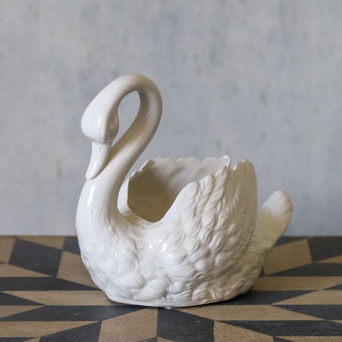 Vintage ceramic swan - vintage, planter