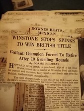 Xm38 Ephemera 1961 Article Howard Winstone Stops Spinks Boxing 