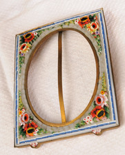 Beautiful Vintage Italian Micro Mosaic Photo Picture Frame  3 x 4" Imperfect