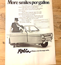 RELIANT ROBIN 1970s - FRAMEABLE COLLECTIBLE ORIGINAL CLASSIC CAR ADVERT