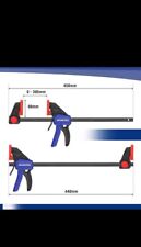 WORKPRO 300mm Ratchet Bar Clamp Set, 440mm Spreader, Quick 12-inch(2pc), Blue 