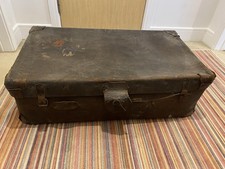 Antique Large Leather Trunk