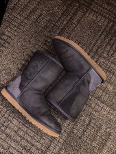 UGG Australia Women's Classic Short Closed Toe Mid-Calf Blue Suede Boots Size6.5