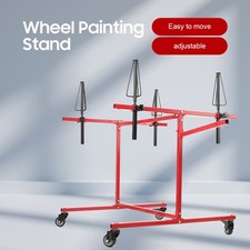 Adjustable Rims Paint Stand with 4 Wheels For Drying Painted Components Wheel