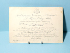1903 Invitation to Mayor & Mayoress of Beverley to Hymers College Hull #HBW