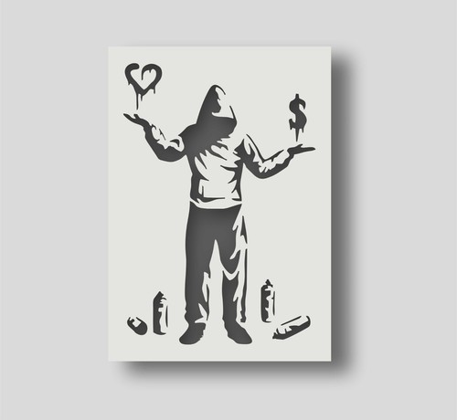 Banksy love money stencil - banksy, or