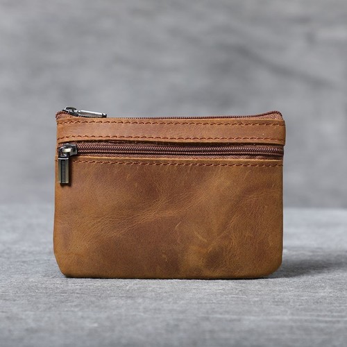 Brown soft leather small - soft, coin