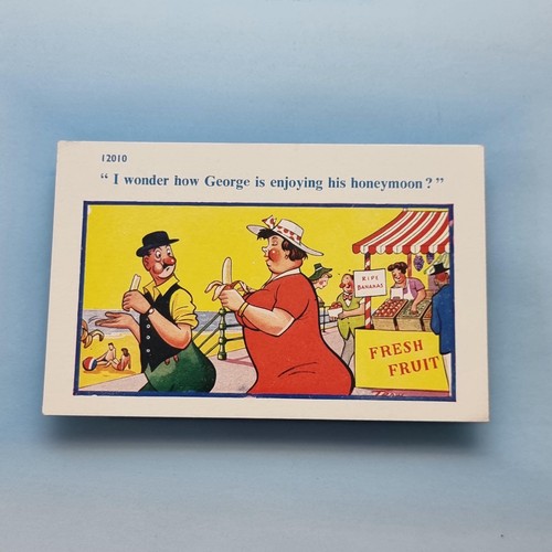 Saucy comic postcard c1965 fat - comic,
