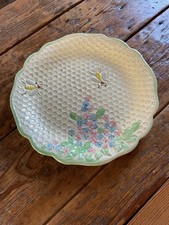 Rare Vtge 1930s/1940s Kensington Ware Honeycomb Bee/Hollyhock Plate