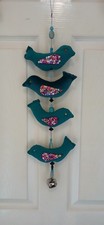 Turquoise Velvet Padded bird Hanging Decoration