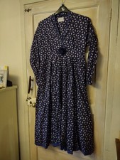 Purple ZEN ETHNIC patterned MIDI DRESS KAFTAN 100% COTTON Size XL 