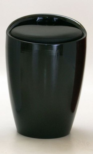 Black stool storage high - black,