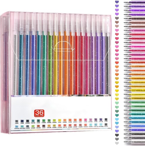 Pack glitter gel pens set - 36,
