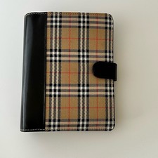 Personal Organiser With Cream Black Red & White Check Cover