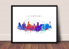 Liverpool Skyline Print Picture Poster Cityscape Art Home Decor A4 Unframed.