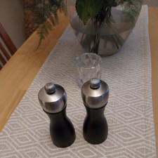 Peugeot Fidji Salt & Pepper Mill Set, Black Wood and Stainless Steel 12cm