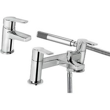 Basin with waste and Bath Shower mixer tap pack - Bristan Orta