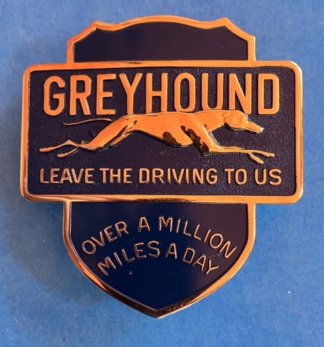 Vintage greyhound blue enamel - vintage,