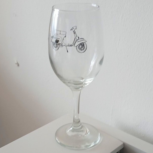 Vespa scooter wine glass - vespa,