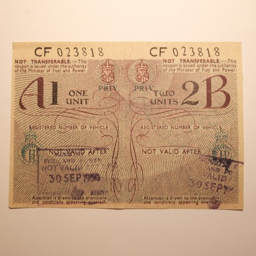 1950 motor fuel ration - , coupon