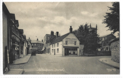 Printed postcard the town - printed,