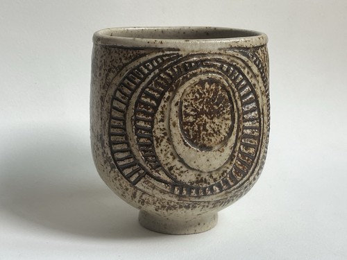 Footed studio bowl - a,