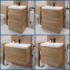 Modern Bathroom Vanity Unit Basin Cabinet Floor Standing Wall Hung Storage Wood