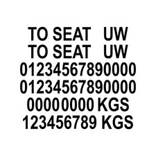Seat kgs numbers - to,